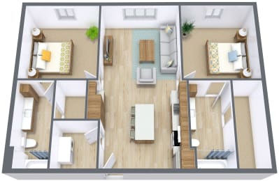 29 West Apartments | Two Bedroom | Plan 22A