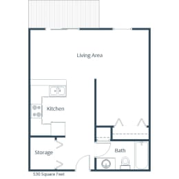 Autumn Ridge Apartments in Grand Forks, ND | Efficiency Floor Plan 01B