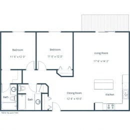 Autumn Ridge  Apartments in Grand Forks, ND | Two Bedroom Floor Plan 22A