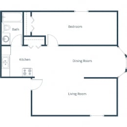 Faul 4-Plex Apartments in Grand Forks, ND | One Bedroom Floor Plan 11A