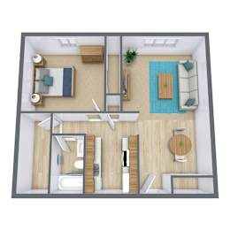 Bradbury Apartments in Bismarck, ND | One Bedroom Floor Plan 11A