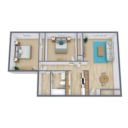 Bradbury Apartments in Bismarck, ND | Two  Bedroom Floor Plan 21C