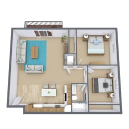  Floor Plan Two Bedroom 21G