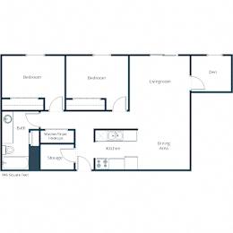 Country Edge Apartments in Fargo, ND | Two Bedroom Floor Plan 21DA