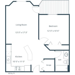 Somerset Apartments | One Bedroom  Floor Plan A