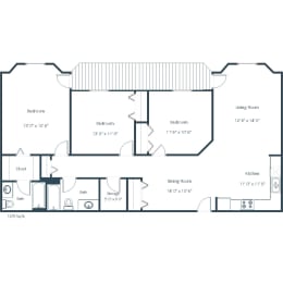Somerset Apartments | Three Bedroom Floor Plan A