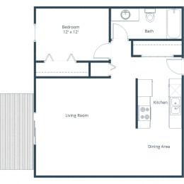 Chandler 1802 Apartments in Grand Forks, ND | One Bedroom Floor Plan 11A