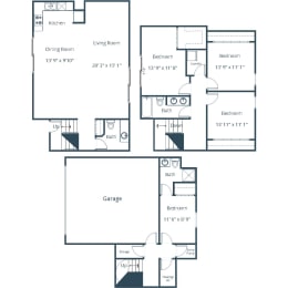 Townhomes at Mallard Creek | Four Bedroom Two and a Half Bath Plan B