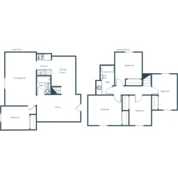 Townhomes at Mallard Creek | Four Bedroom Two Bath Plan A