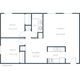 Essex | Two Bedroom | Plan 21A