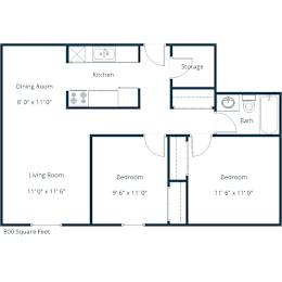 Parkwood | Two Bedroom | Plan 21A