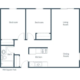 Islander Apartments | Two Bedroom Floor Plan A