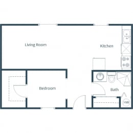 L & R Apartments in Fargo, ND | One Bedroom Floor Plan 11A
