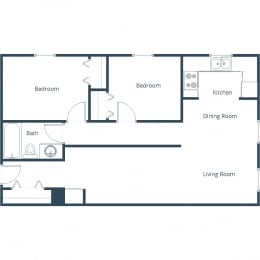 L & R Apartments in Fargo, ND | Two Bedroom Floor Plan 21A