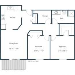 Pinehurst Apartments | Two Bedroom Floor Plan L