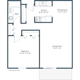Rosedale Apartments | One Bedroom Floor Plan  at Rosedale Estates Apartments, Roseville, MN
