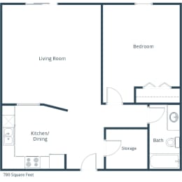 Richfield Apartments in Grand Forks, ND | One Bedroom Floor Plan 11A