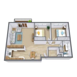 Richfield Apartments in Grand Forks, ND | Two Bedroom Floor Plan 21A
