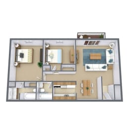 Robinwood Apartments in Coon Rapids, MN | Two Bedroom Floor Plan 22A