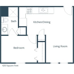 Norma Apartments | One Bedroom Floor Plan C