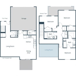 Sterling Pointe Townhomes in Grand Forks, ND | Three Bedroom Floor Plan 325A