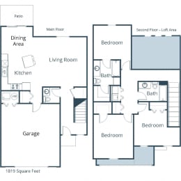 Stonefield Townhomes in Bismarck, ND | Three Bedroom Floor Plan 325A