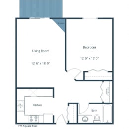 Westview Towers Apartments in Fargo, ND | One Bedroom Floor Plan 11A