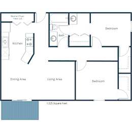 Westview Towers | Two Bedroom | Plan 21A