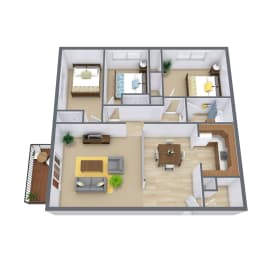 South Park Apartments in Moorhead, MN | Three Bedroom Floor 31A