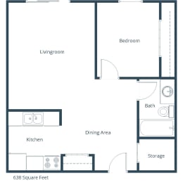 Candlelight One Bedroom Floor Plan A