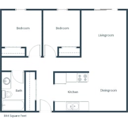 Candlelight Two Bedroom Floor Plan B
