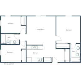 Candlelight Three Bedroom Floor Plan