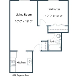 Eagle Sky II Apartments in Bismarck, ND | One Bedroom Floor Plan 11D