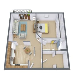 Stonebridge Apartments in Fargo, ND | One Bedroom Floor Plan 11D