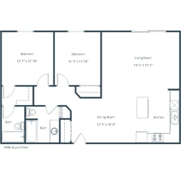 Two-Bedroom Unit at Sunset Ridge Apartments in Bismarck, ND