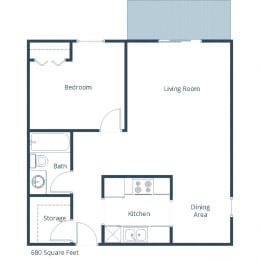 Westwood Estates Apartments in Fargo, ND | One Bedroom Floor Plan 11B