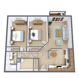 Westwood Estates Apartments | Fargo, ND | Two Bedroom Floor Plan 21F