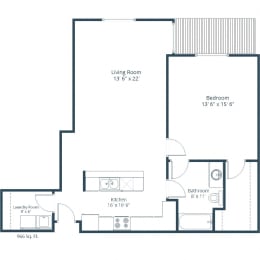 West Lake Apartments in West Fargo, ND | One Bedroom Floor Plan 11B