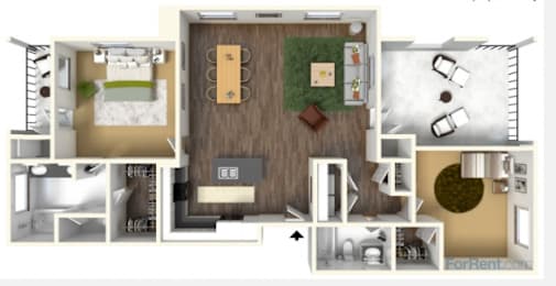 the floor plan of the 2100 sq ft apartment
