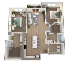a floor plan of a 1 bedroom apartment at the residences at silver hill in suitland,  at Bella Rose Apartments, Hudson, WI