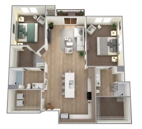 a floor plan of a 3 bedroom apartment at the residences at silver hill in suitland  at Bella Rose Apartments, Wisconsin,