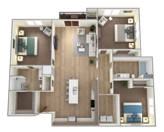 a floor plan of a 1 bedroom apartment at the residences at silver hill in suitland,  at Bella Rose Apartments, Wisconsin, 54016