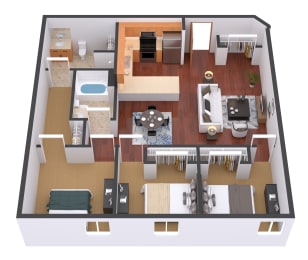 a floor plan of a 1 bedroom apartment