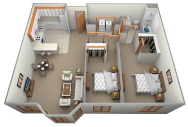 a floor plan is shown in this illustration of a 3d floor plan