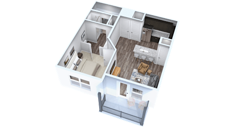  Floor Plan 1 Bed, 1 Bath