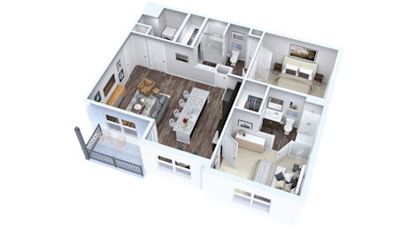  Floor Plan 2 Bed, 2 Bath B