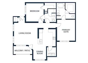 A black and white image of a house floor plan.