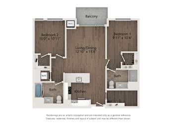 2B-I Floor Plan at 23rd Place Apartments, Illinois, 60616