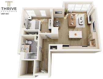 One Bedroom A Floorplan at Thrive Exchange, Chicago, IL, 60617