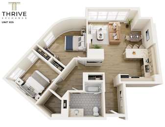 Two Bedroom A Floorplan at Thrive Exchange, Chicago, 60617